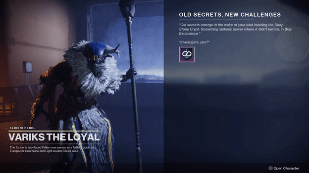 Destiny 2 Old Secrets, New Challenges Quest