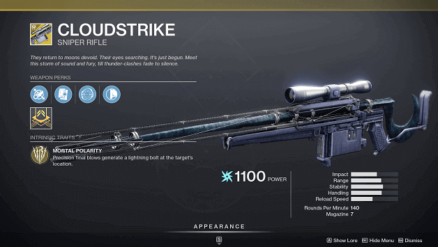 Destiny 2 Cloudstrike (Sniper Rifle)