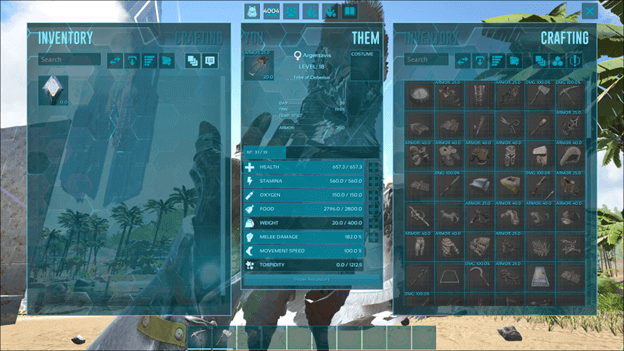 ARK Saddled Creatures Inventory