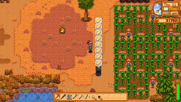Smelting Gold Ore in Stardew valley