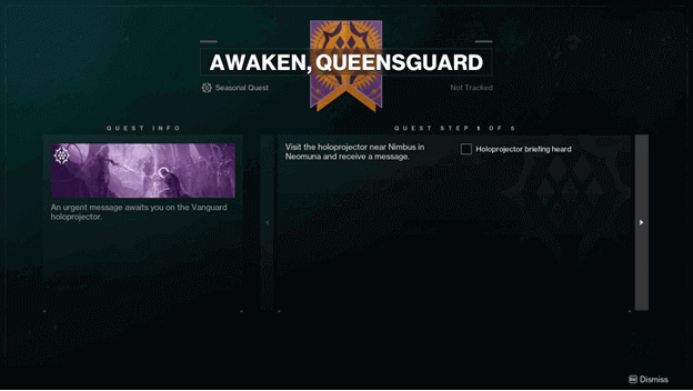 Awaken, Queensguard quest info