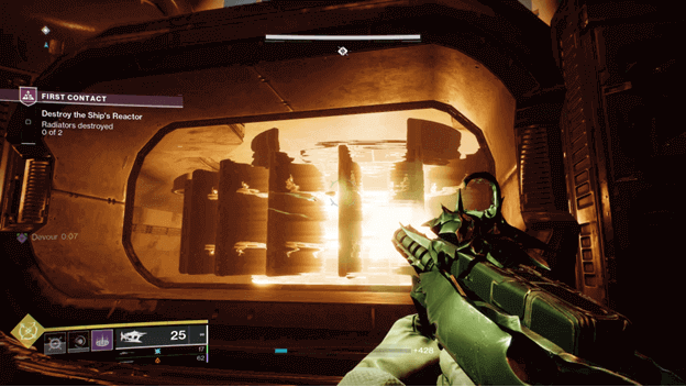 Destroy the ship’s reactor after killing the Cabal enemies