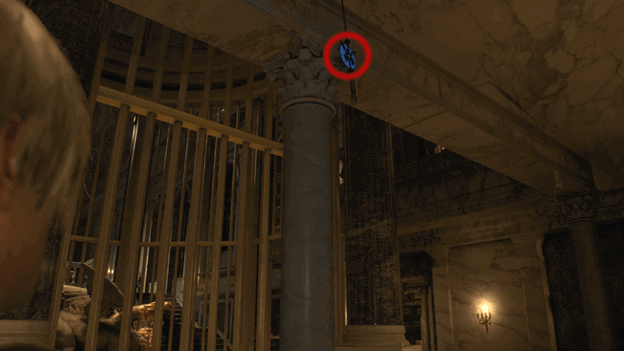 Another Blue Medallion location is behind 3-headed statue in the Grand Hall