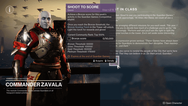 Commander Zavala advises Guardians on all Vanguard-related activities