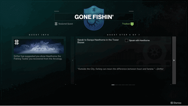 Gone Fishin seasonal quest info