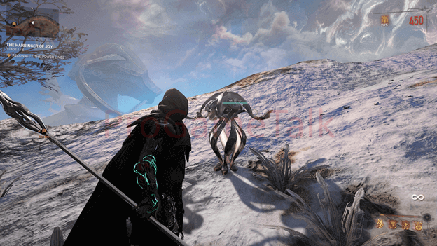 The Drifter finds Yao Shrub flying around snowy terrain