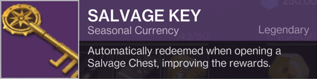 Salvage Keys Destiny 2