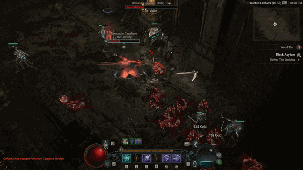 Fighting with the enemy called Undying in Black Asylum Dungeon