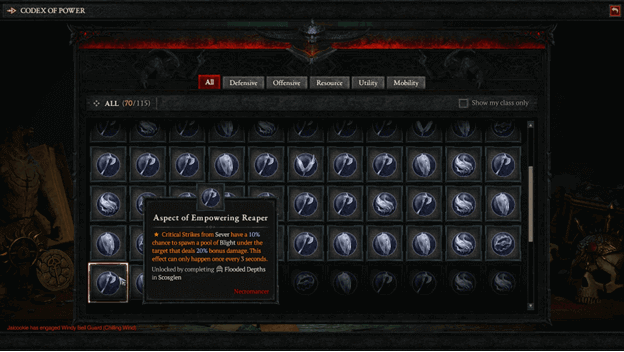 Aspect of Empowering Reaper Diablo 4