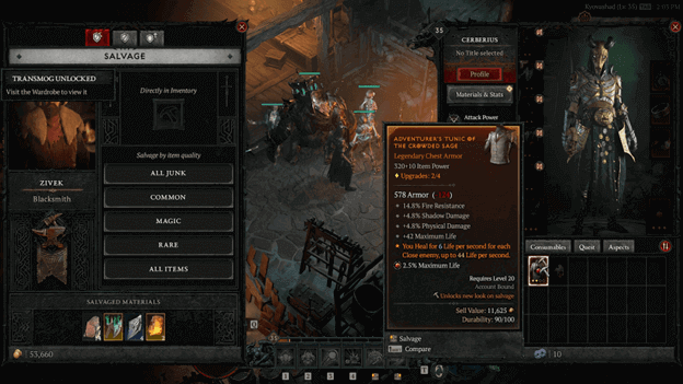 Diablo 4 Salvage Legendary Items