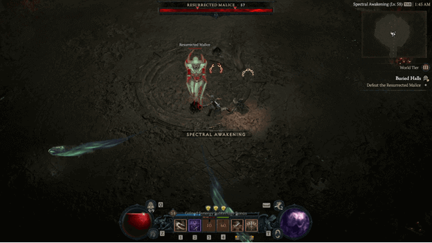 Defeat the Resurrected Malice in the Buried Halls Dungeon
