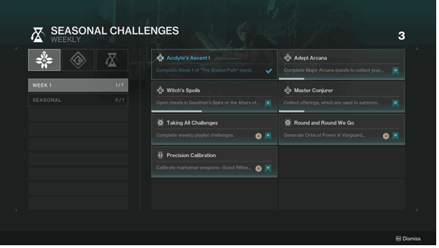 Destiny 2 Season of the Witch Week 1 Challenges