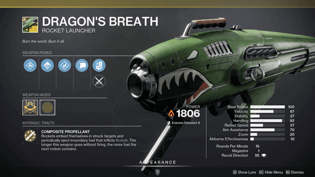 Season of the Wish Dragon's Breath (Rocket Launcher) D2