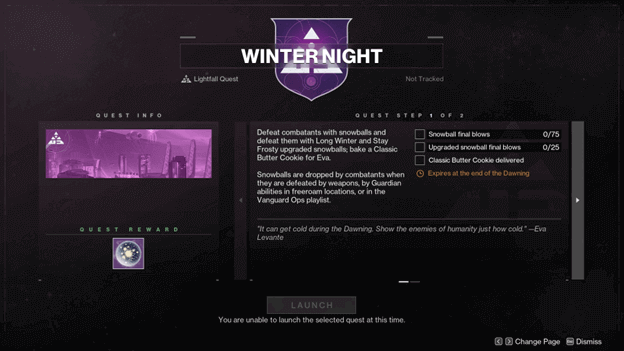 Winternight quest info