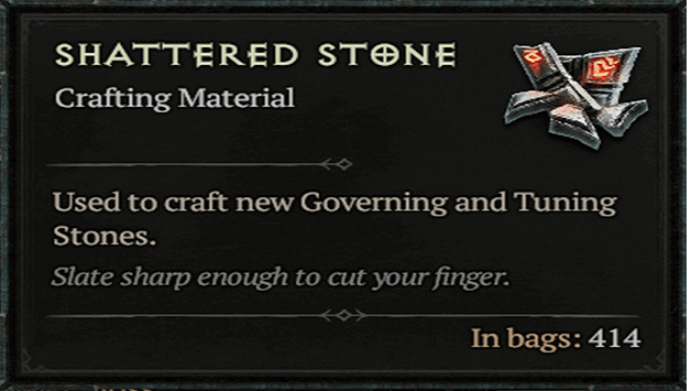 Crafting material Shattered Stone D4